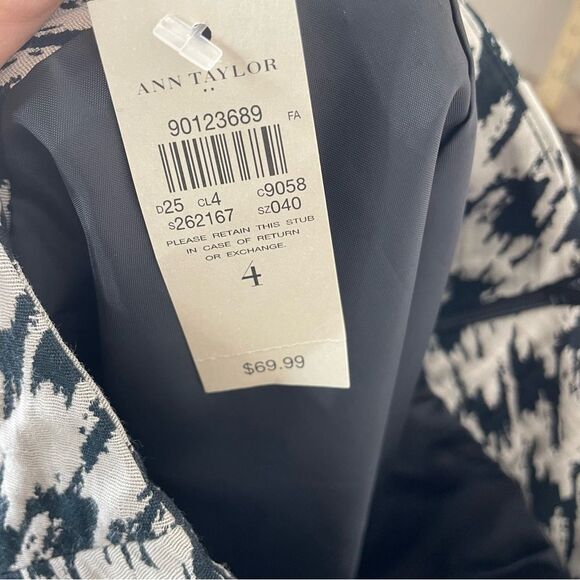 Ann Taylor Houndstooth Pencil Skirt NWT Size 4 - Picture 5 of 6